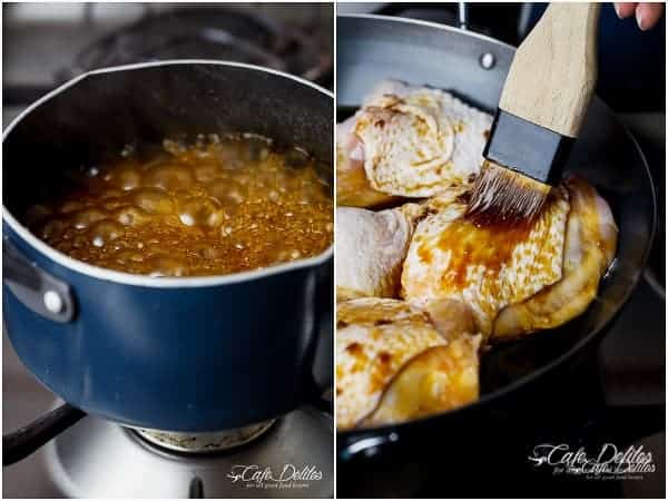 Roasted Asian Glazed Chicken Thighs | https://cafedelites.com