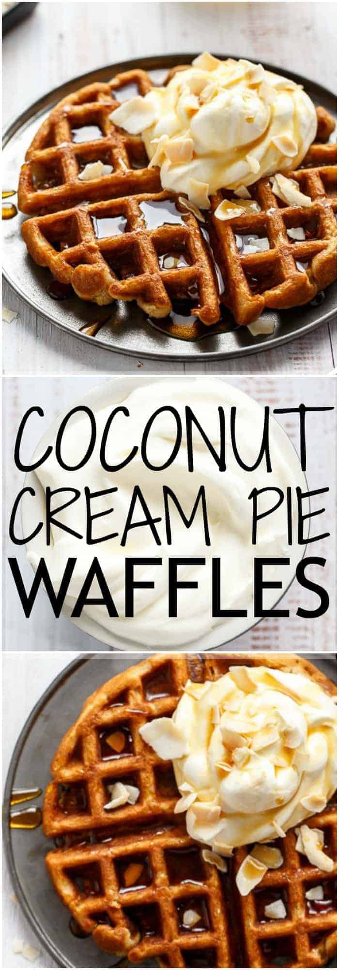 Coconut Cream Pie Waffles | https://cafedelites.com