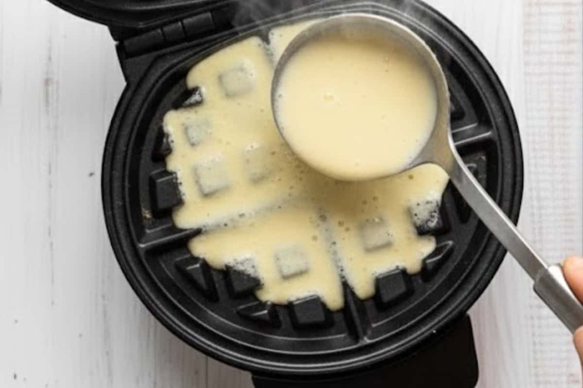 Preheat your waffle maker according to the manufacturer’s instructions to ensure an even, crisp cook.