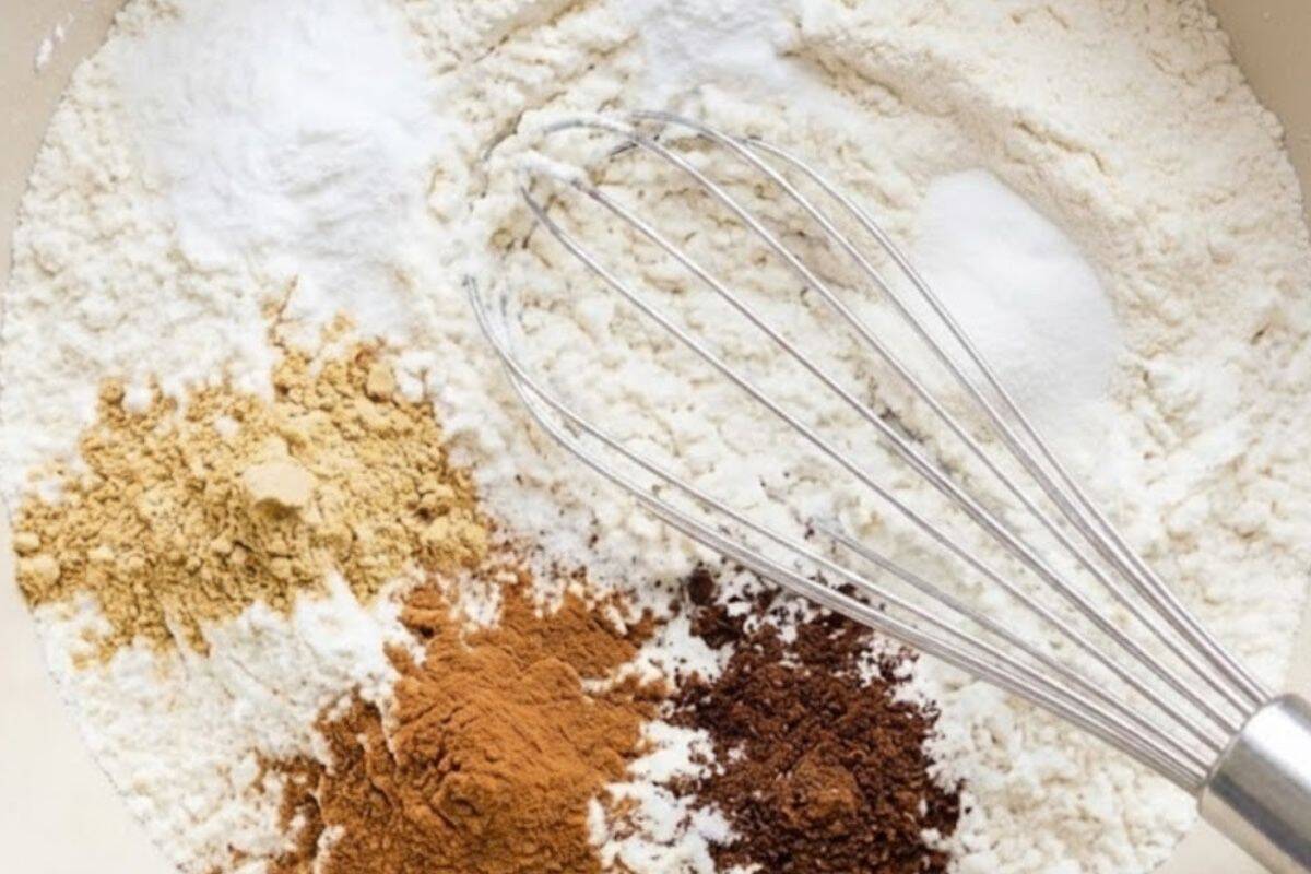 In a large bowl, whisk together the flour, baking soda, cinnamon, ginger, cloves, and salt - 5