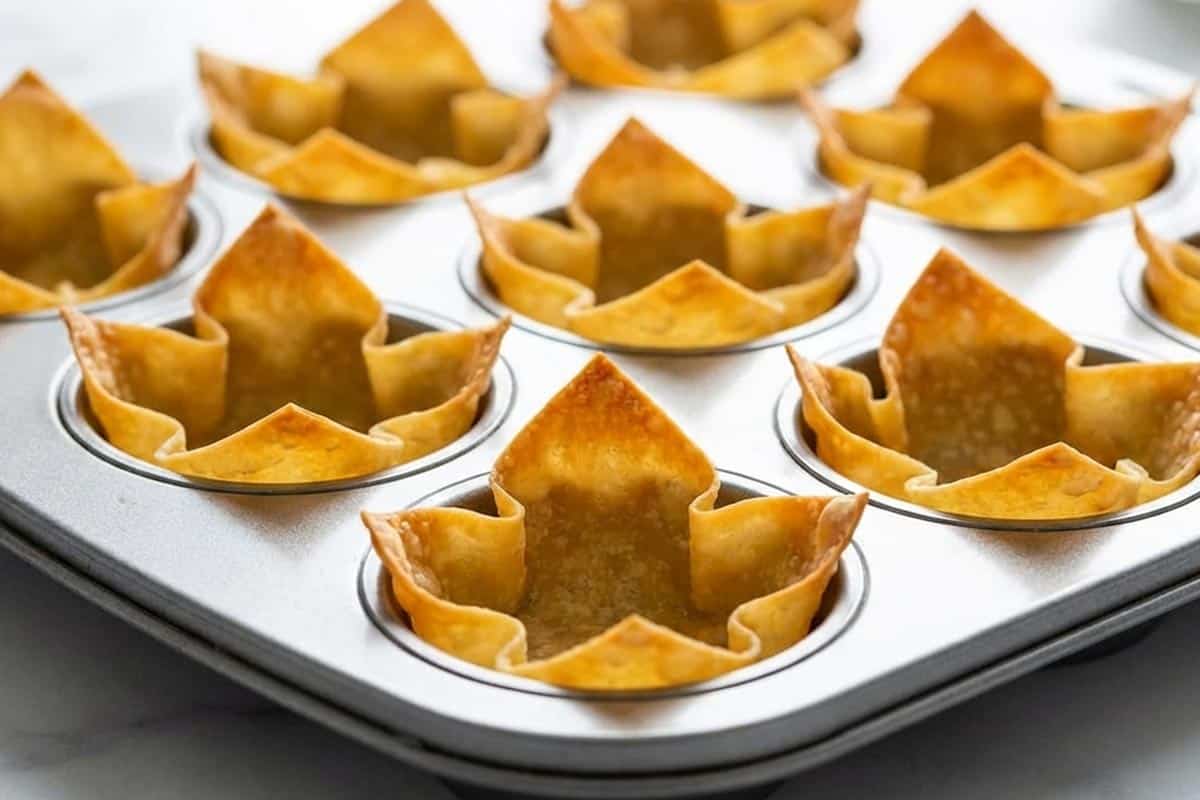 Baked the wonton cups. - 3