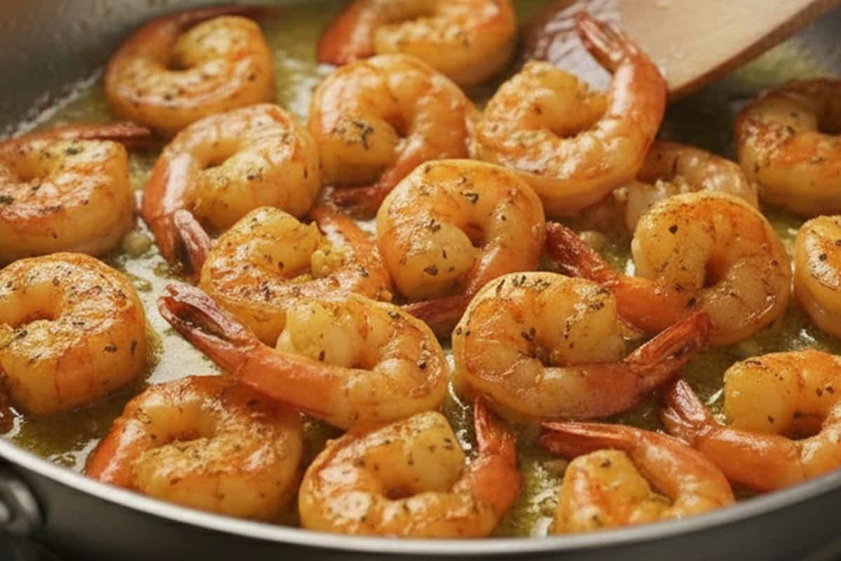 Added the whole shrimp to the  same pan. - 6
