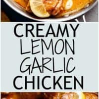 Creamy Lemon Garlic Chicken | https://cafedelites.com