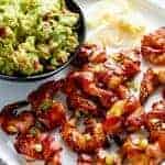 The perfect light appetiser before any festivities Bacon Wrapped Barbecue Honey Garlic Prawns (Shrimp)