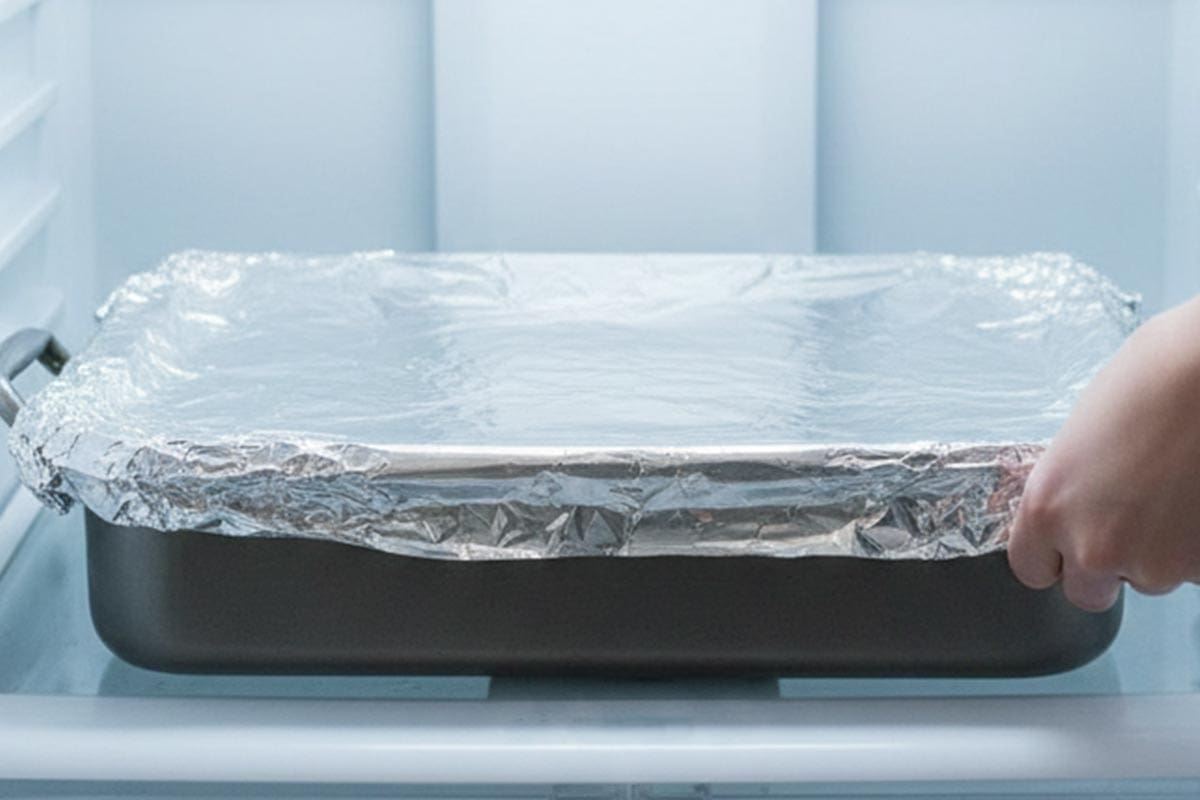 Covered the dish with foil and refrigerate.
