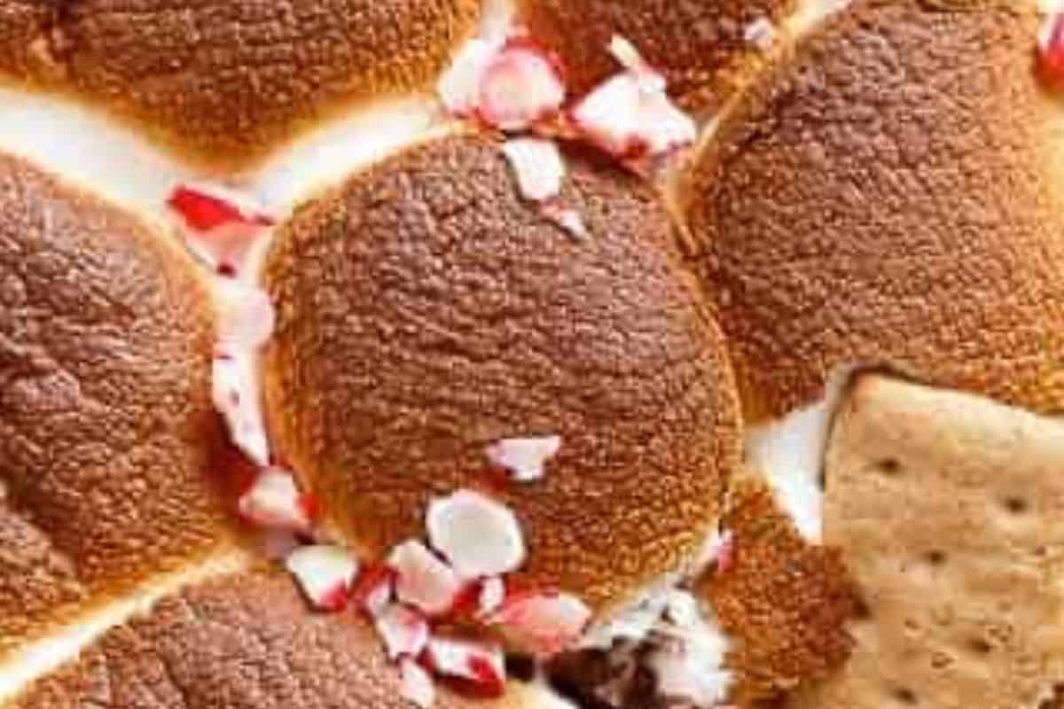 Sprinkle the chopped candy canes evenly over the melted chocolate