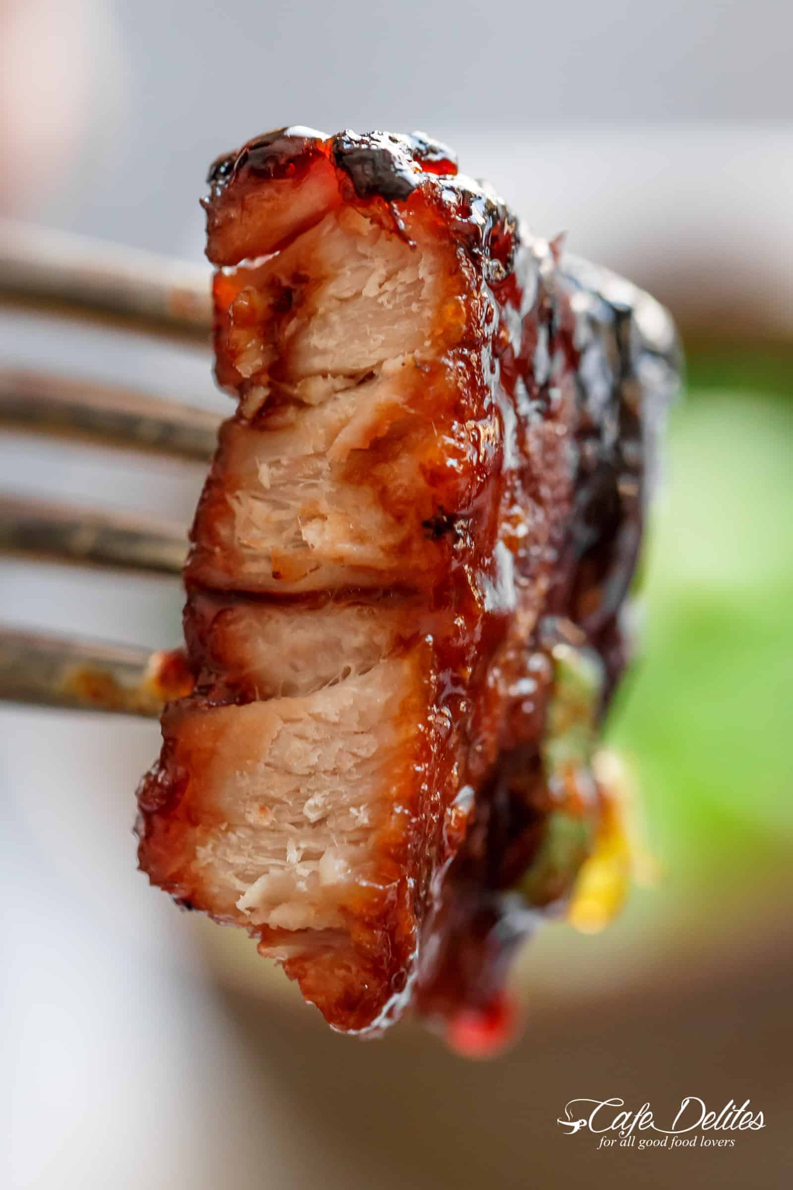 Sticky Chinese Barbecue Pork Belly (Char Siu) | cafedelites.com