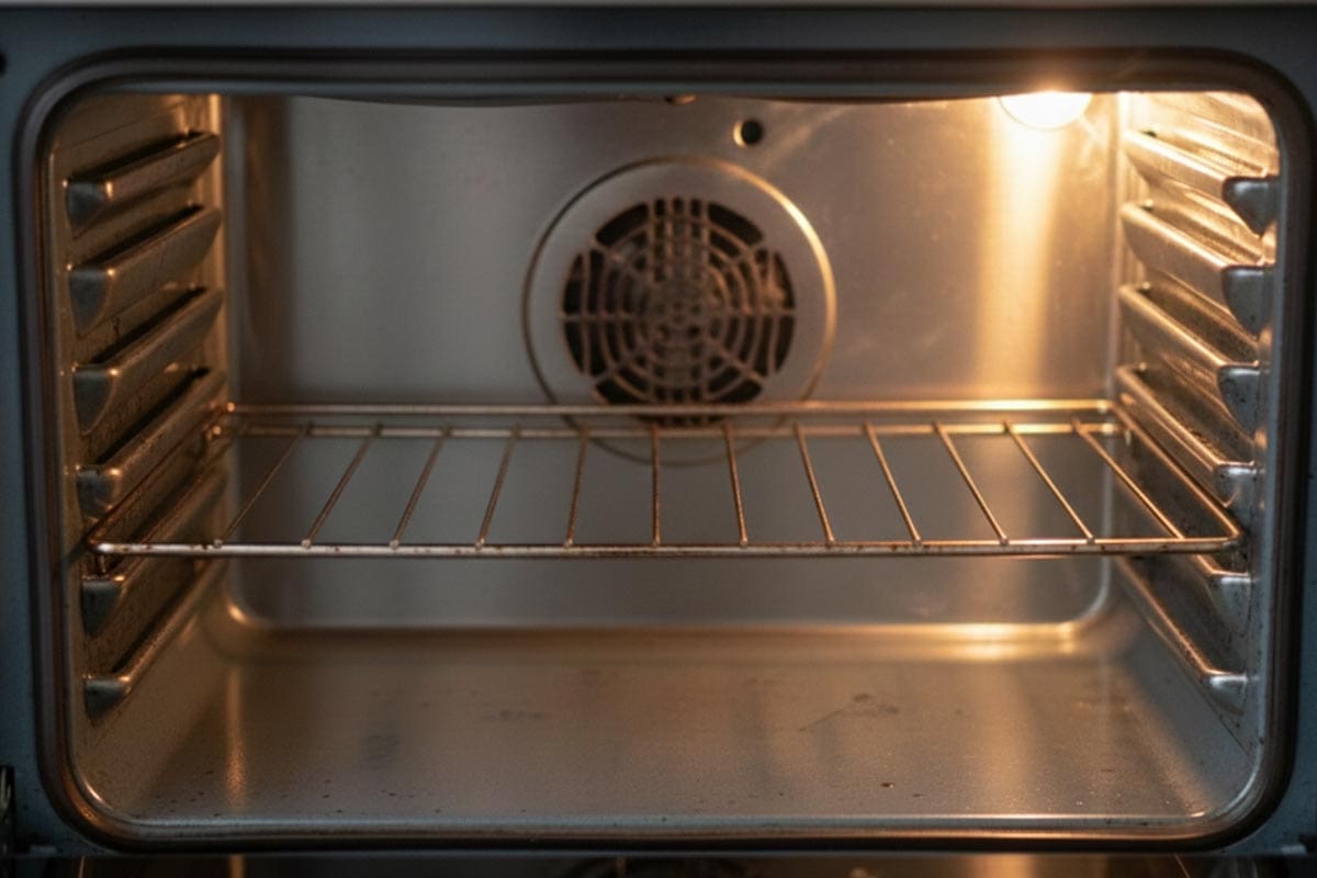 Preheating the oven.