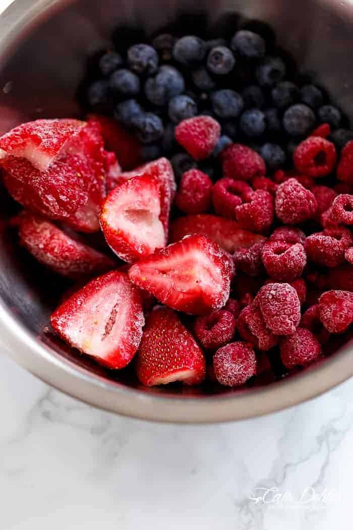 A beautiful and refreshing spin on a traditional Sangria using a mixture of frozen berries Berry Sangria