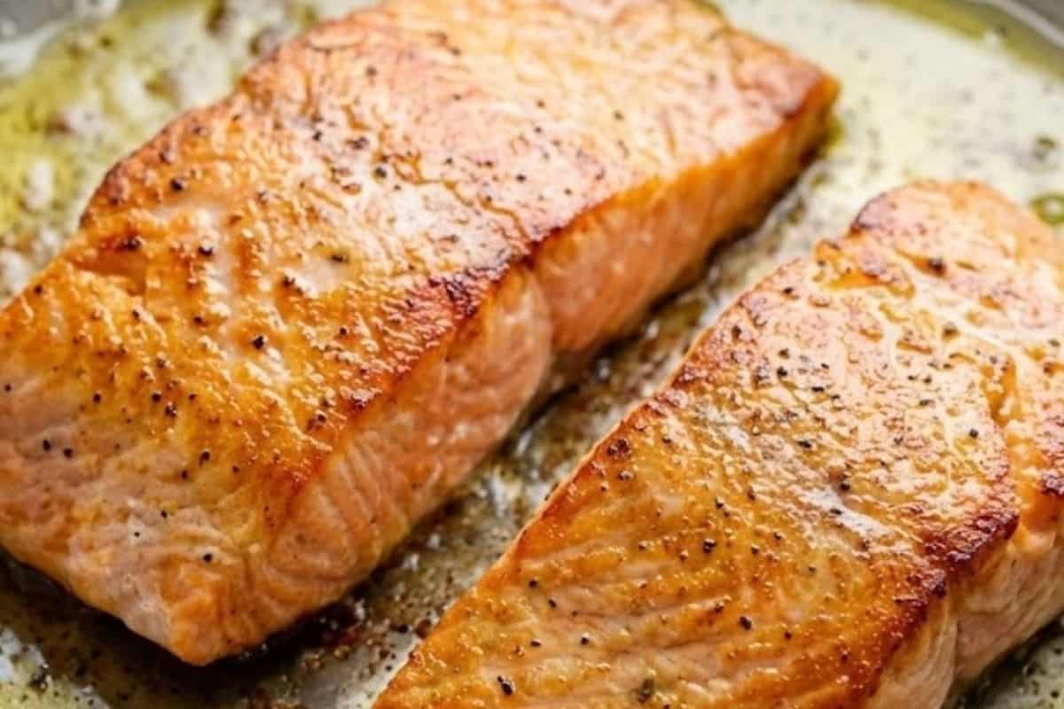 Heat olive oil in a skillet over medium heat. Cook the salmon on both sides until golden  - 5