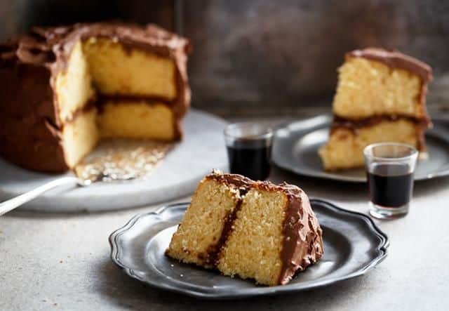 Butter Cake with Kahlua Chocolate Frosting