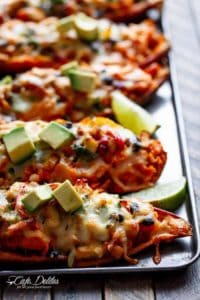 Twice Baked Chicken Fajita Sweet Potatoes - Cafe Delites