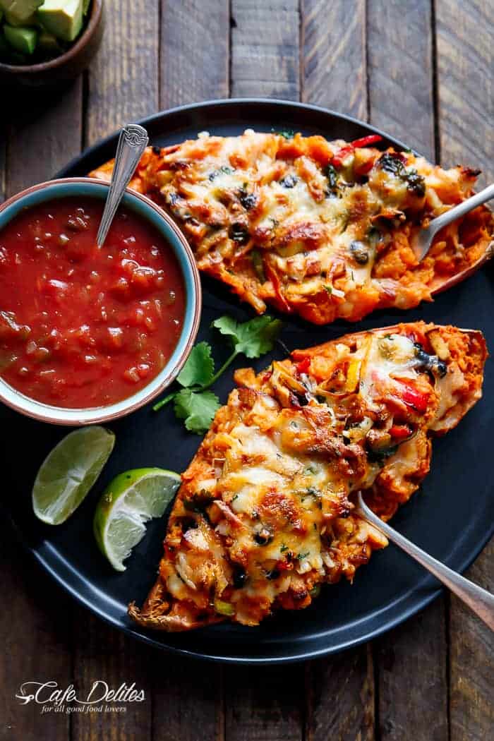 Twice Baked Chicken Fajita Sweet Potatoes-image