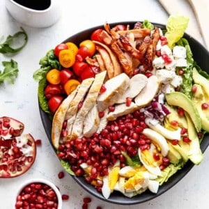 Pomegranate Cobb Salad in a bowl