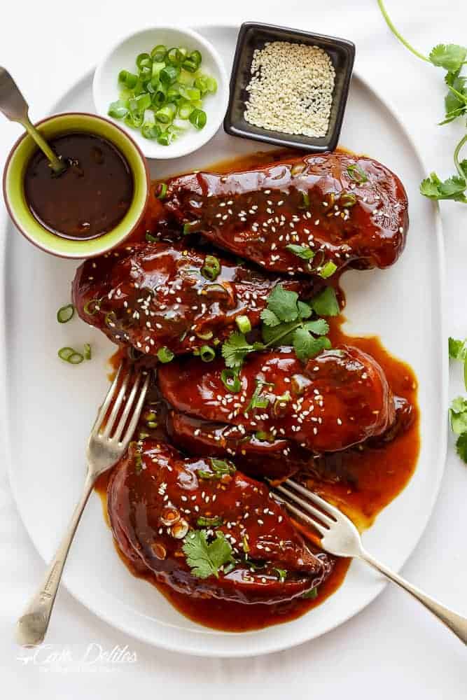 Slow Cooker Asian Glazed Chicken - Cafe Delites