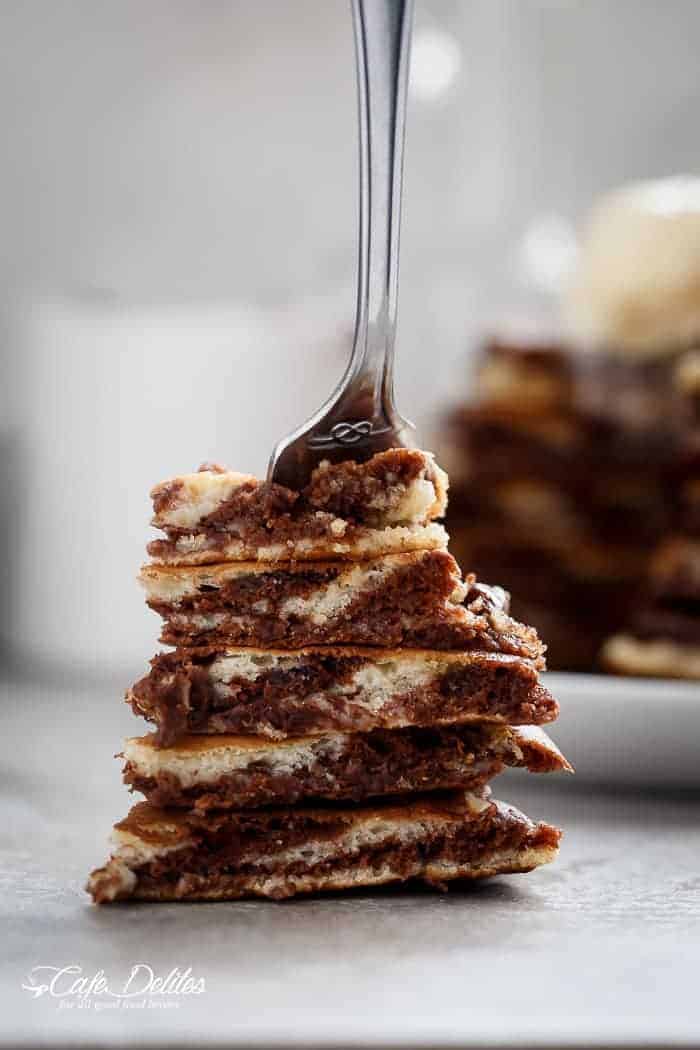 Zebra Marble Pancakes | https://cafedelites.com