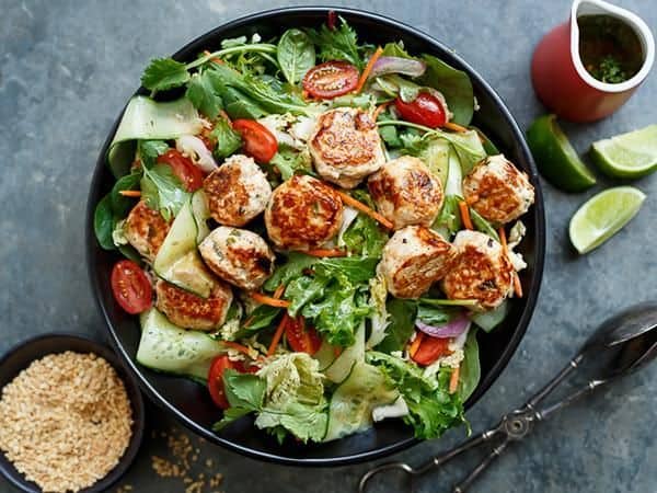 Thai Chicken Meatball Salad