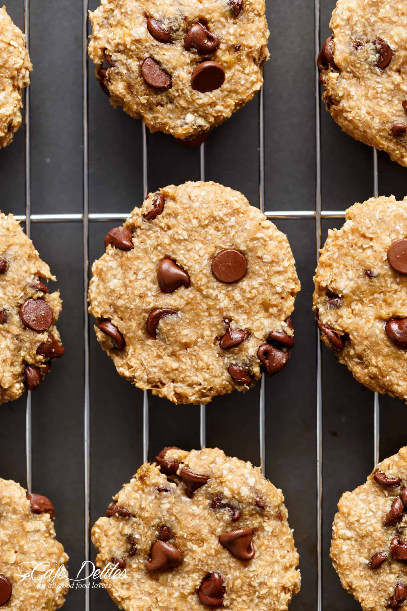 Breakfast cookies on a cooling rack. 