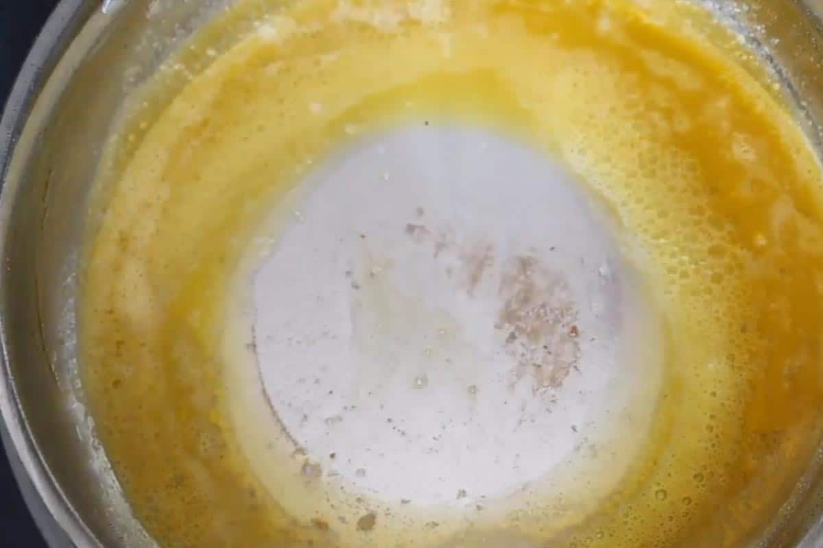 Melting the butter until golden brown. - 5
