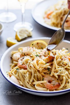 Browned Butter Shrimp Scampi - Cafe Delites