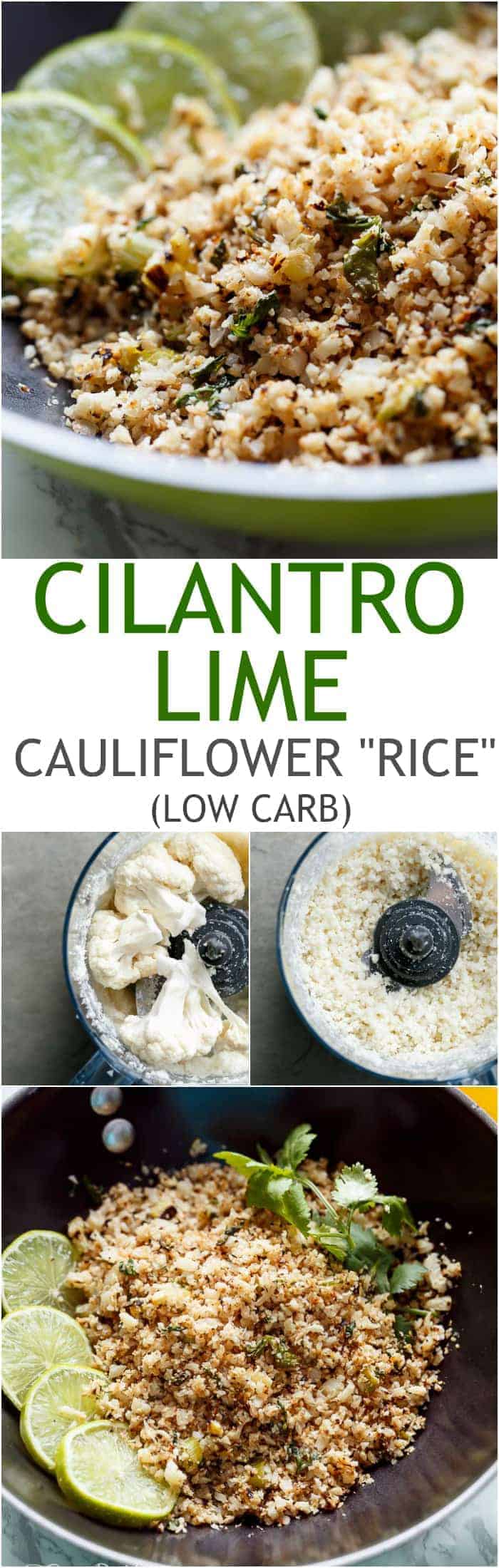 Cilantro Lime Cauliflower Rice comes to the rescue when you're craving a carb loaded meal, without the extra calories! | https://cafedelites.com