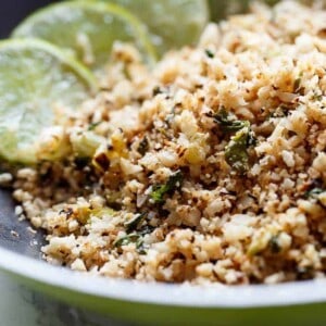 Cilantro Lime Cauliflower Rice in a bowl