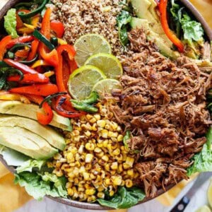 Chipotle Lime Carnitas Salad in a pot