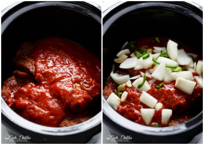  Poblano Peppers smothered in so much flavour Crispy Slow Cooker Carnitas (Mexican Pulled Pork)