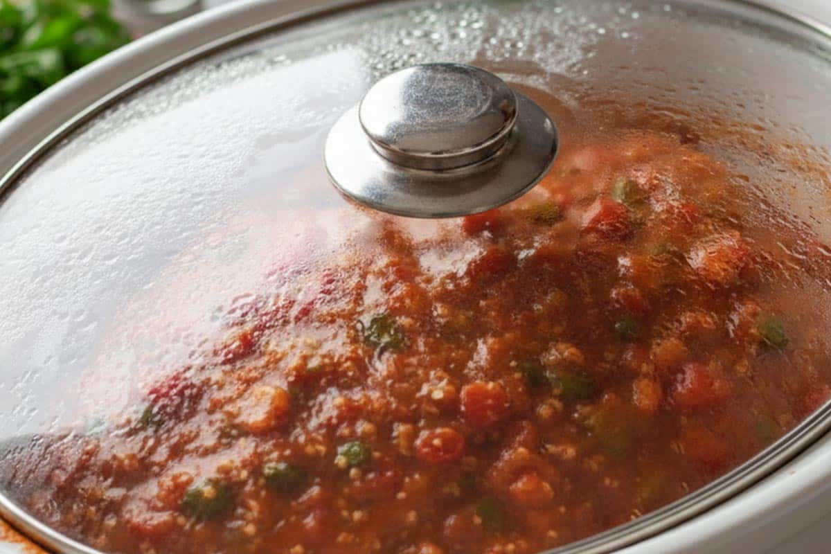 Cover and cook the meat.