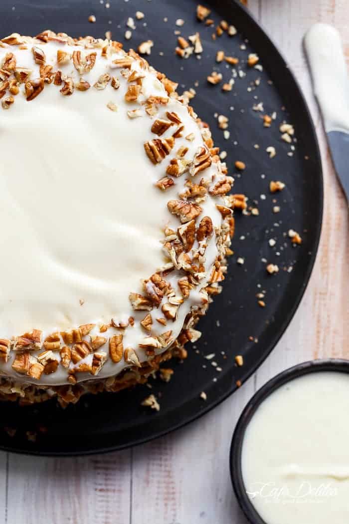 Carrot Cake Cheesecake is a fluffy and super moist carrot cake layered with a creamy Carrot Cake Cheesecake