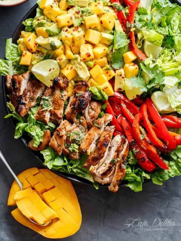 Cilantro Lime Chicken Salad + Mango Avocado Salsa