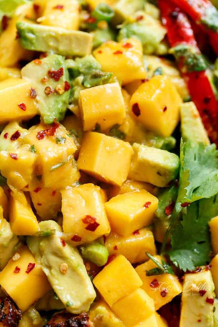 Cilantro Lime Chicken Salad And Mango Salsa looks yum 