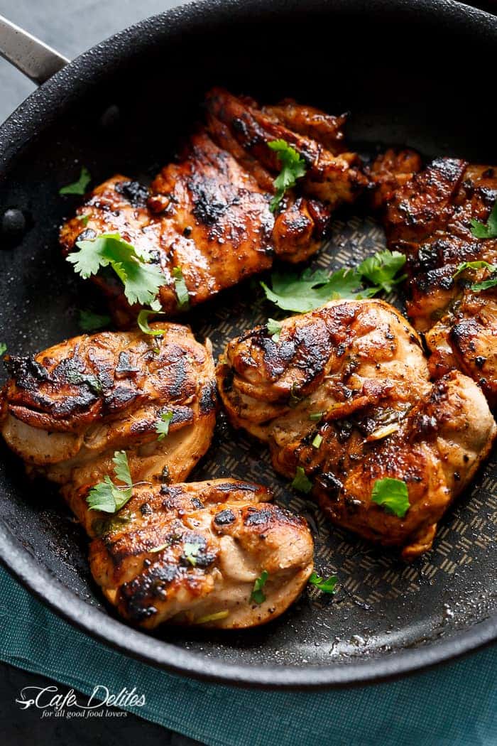 Easy Grilled Cilantro Lime Chicken on a pan