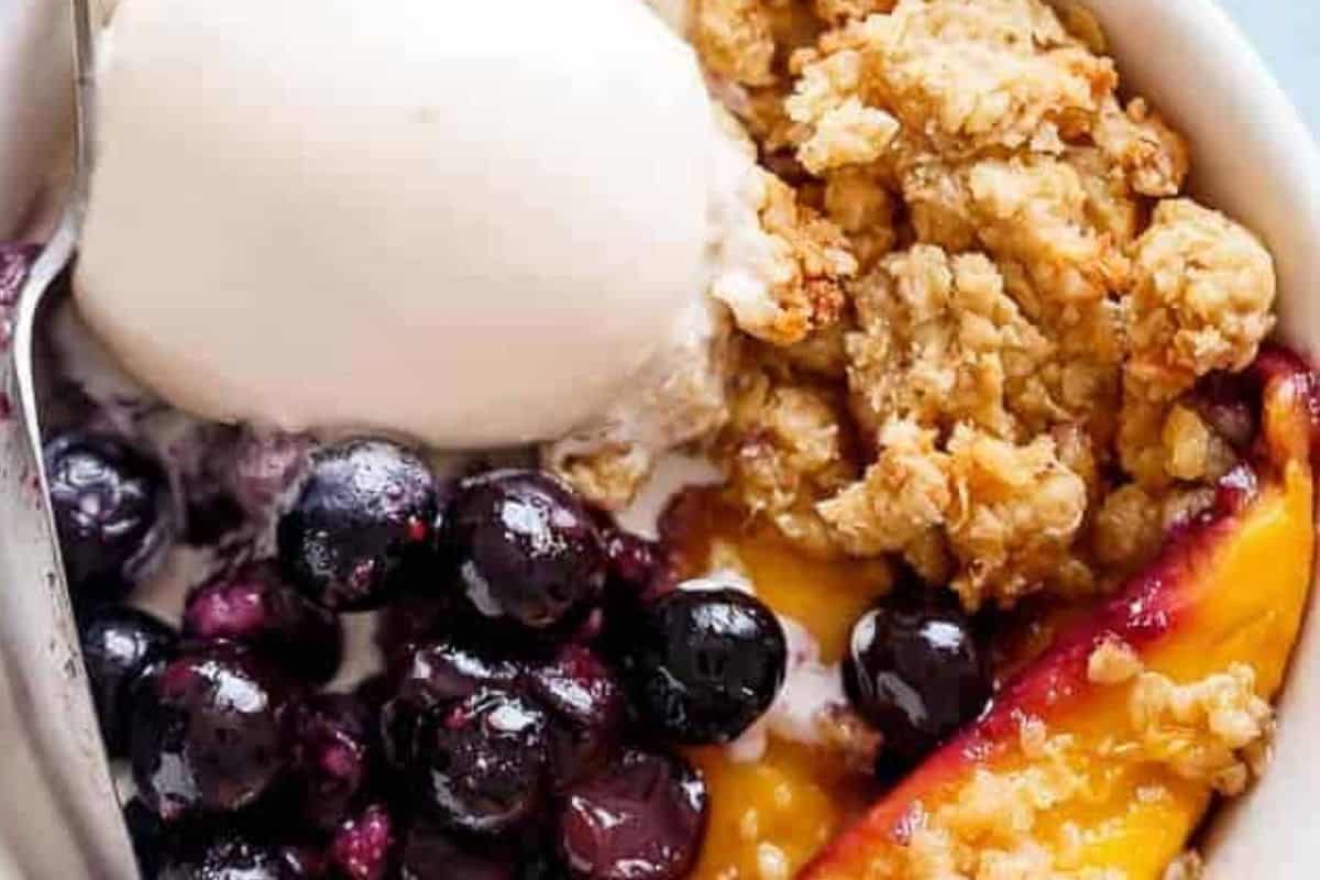 Bake for 40 minutes, or until filling is bubbling and top is golden. Serve with ice cream or enjoy plain.