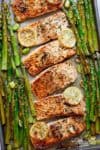 One Pan Lemon Garlic Baked Salmon and Asparagus - Cafe Delites