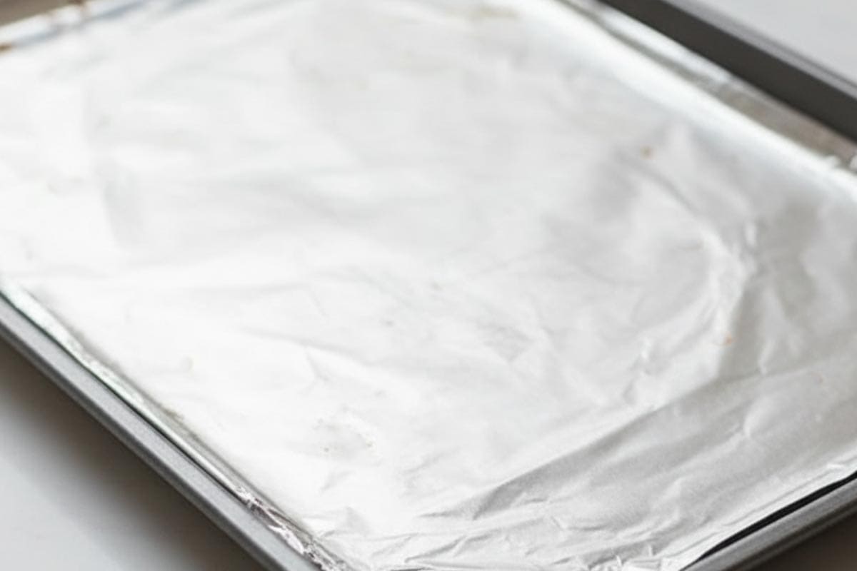 A large baking sheet with foil.