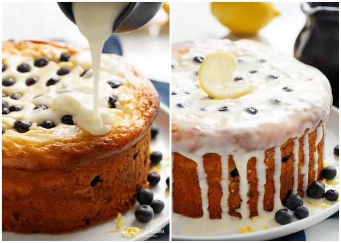 Blueberry Lemon Cheesecake Cake | https://cafedelites.com