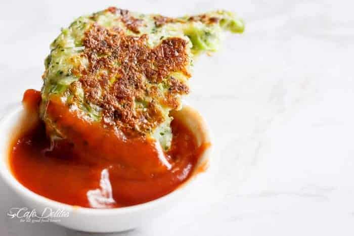 Crispy Broccoli Parmesan Fritters | https://cafedelites.com