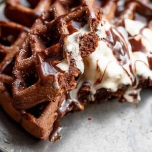 Delicious Dark Chocolate Cake Waffles