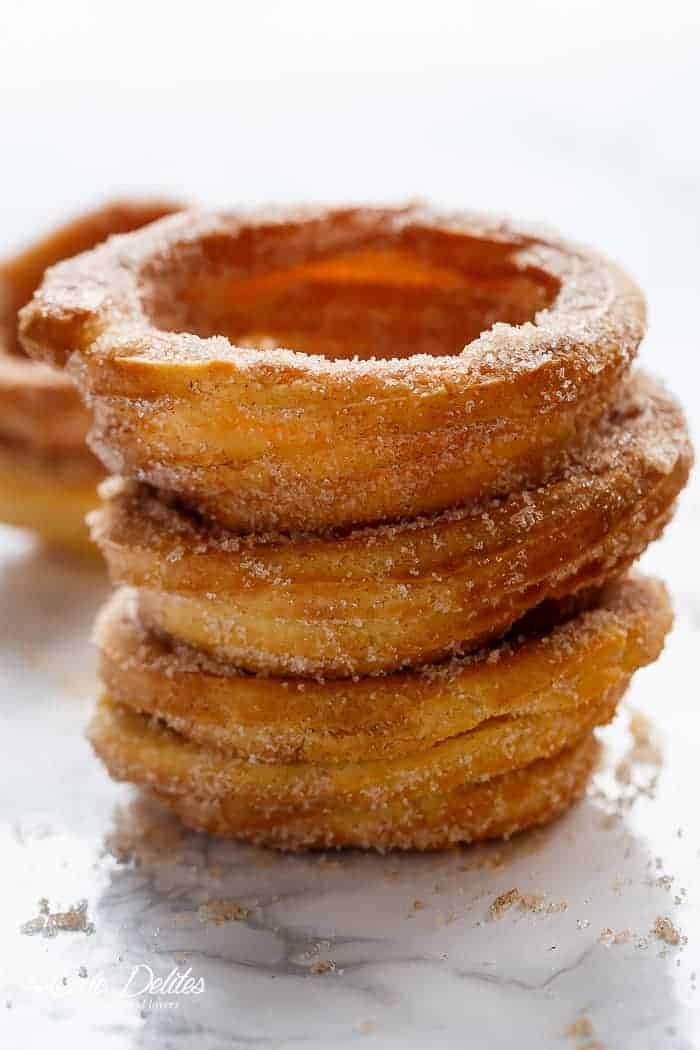 Churro Ice Cream Bowls (Cups) | https://cafedelites.com