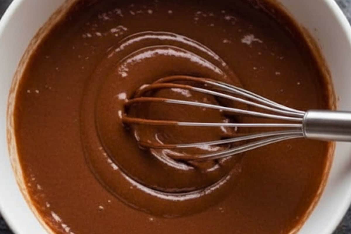 Stir the wet and dry ingredients until the batter is smooth.