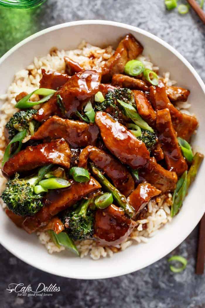 Mongolian Beef And Broccoli (EXTRA SAUCE) - Cafe Delites