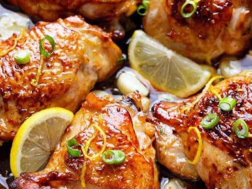 Glazed Lemon Honey Garlic Chicken  