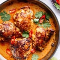 Thai Satay Chicken in a pan