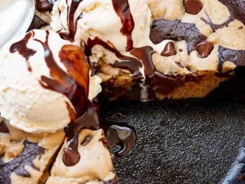 Chocolate Chip Skillet Brookie (Brownie Cookie) - Obsessive