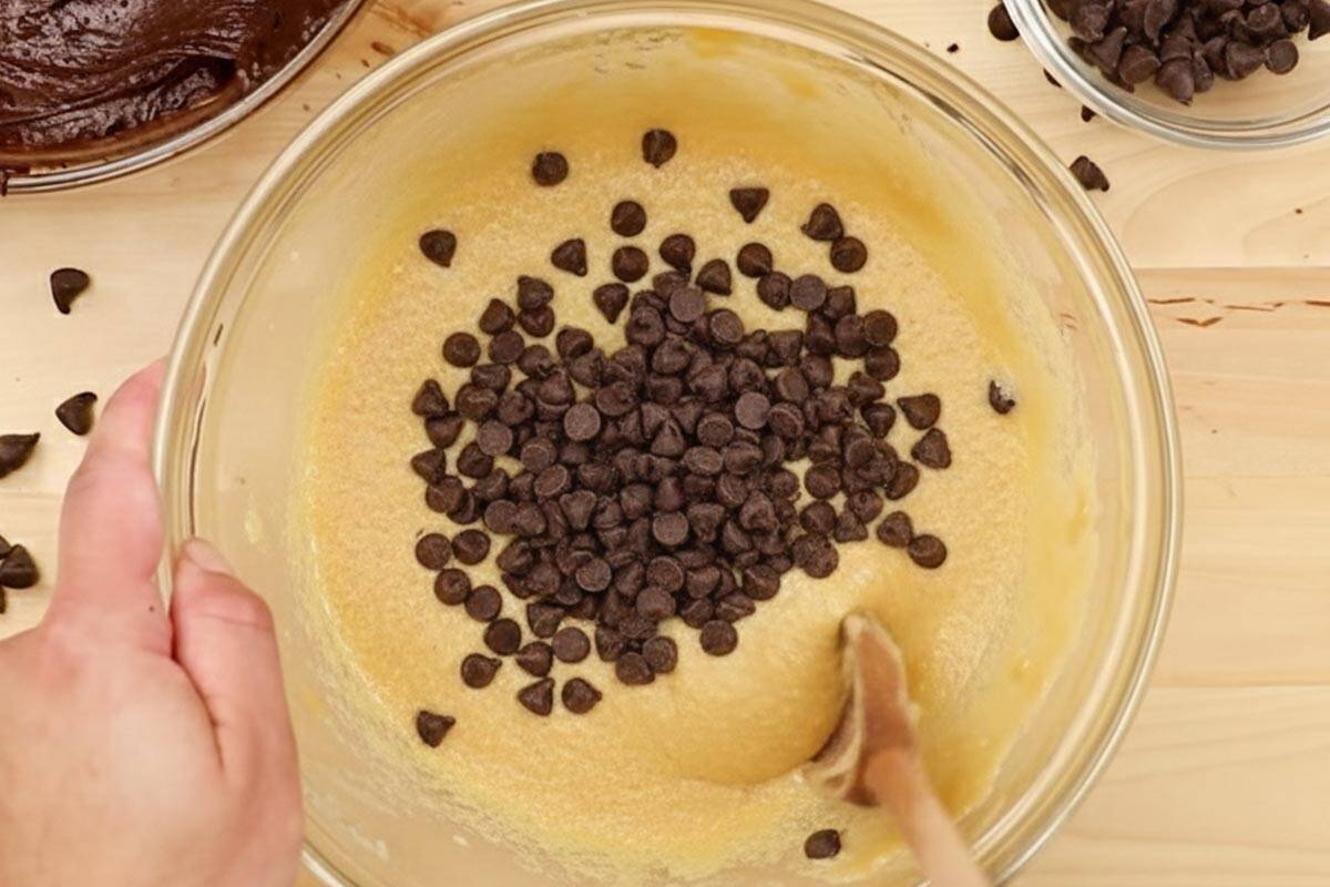 Added the chocolate chips in the dough. - 8