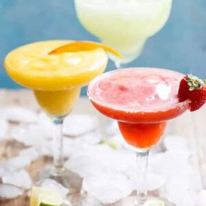 Frozen Strawberry and Mango Margaritas are refreshing and fruity and even better than the original Margarita! looks refreshing