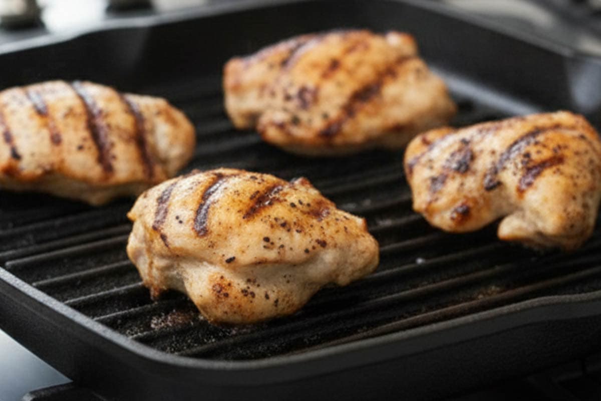 Grilling the chicken. - 5