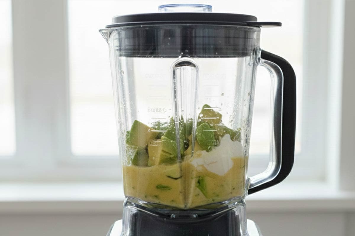 Combined the avocado, yogurt, reserved marinade, and salt in a blender. - 7