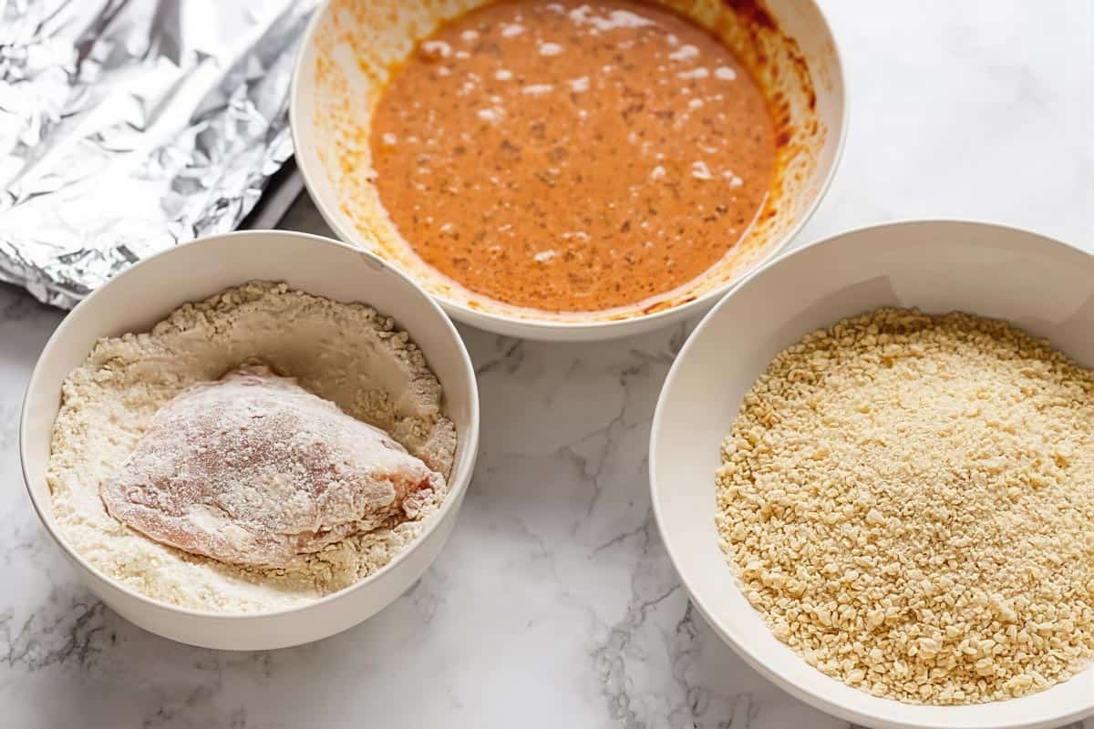Oven Fried Chicken + Broccoli + Honey Garlic Sauce | https://cafedelites.com